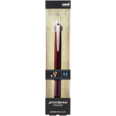 Japan Uni Jetstream Prime 3 Color Multi Ballpoint Pen - 0.5mm Dark Burgundy