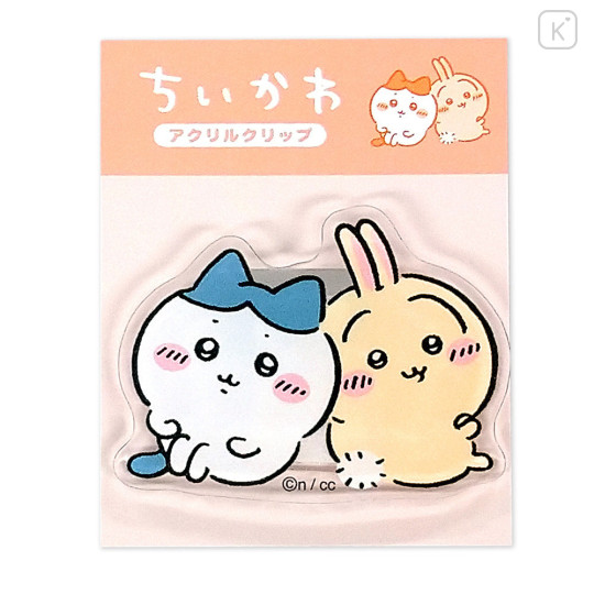 Japan Chiikawa Acrylic Clip - Hachiware & Usagi : Relax - 1
