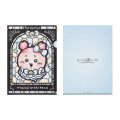 Japan Chiikawa A4 Clear File Folder - Furuhonya Kani-chan : Super Magical Chiikawa Stained Glass Style - 1