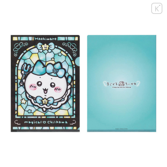 Japan Chiikawa A4 Clear File Folder - Hachiware : Super Magical Chiikawa Stained Glass Style - 1