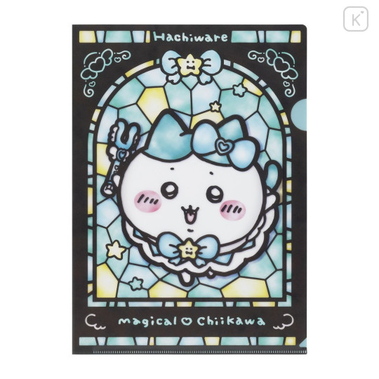 Japan Chiikawa A4 Clear File Folder - Hachiware : Super Magical Chiikawa Stained Glass Style - 3