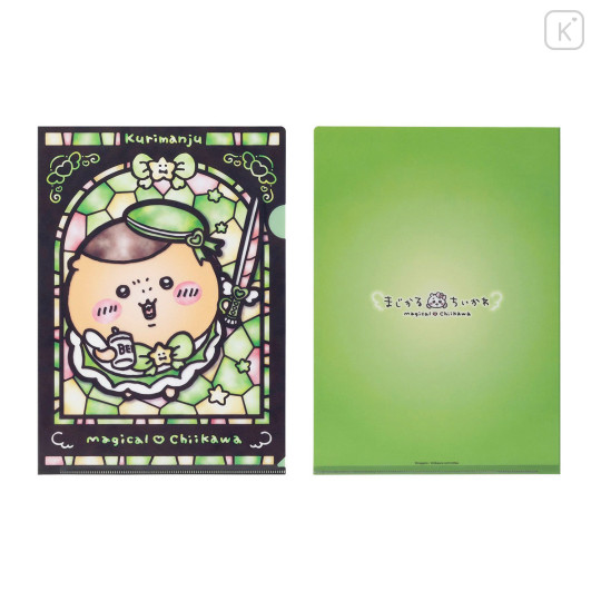 Japan Chiikawa A4 Clear File Folder - Kurimanju : Super Magical Chiikawa Stained Glass Style - 1