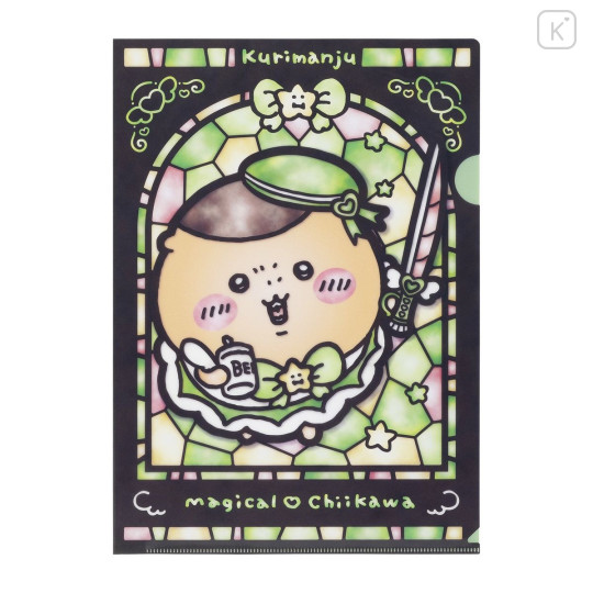 Japan Chiikawa A4 Clear File Folder - Kurimanju : Super Magical Chiikawa Stained Glass Style - 3
