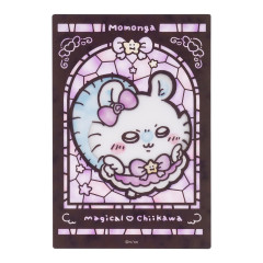 Japan Chiikawa Clear Trading Card - Momonga : Super Magical Chiikawa Stained Glass Style