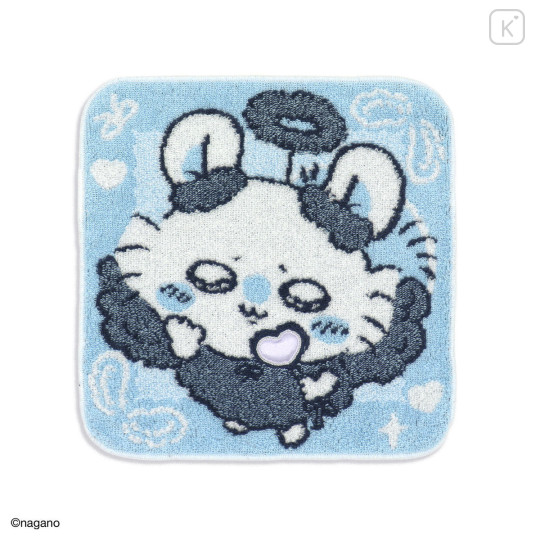Japan Chiikawa Mini Towel Handkerchief - Momonga : Angel Blue - 5