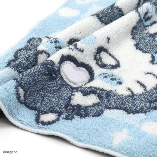 Japan Chiikawa Mini Towel Handkerchief - Momonga : Angel Blue - 6