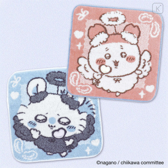 Japan Chiikawa Mini Towel Handkerchief - Shisa : Angel Pink - 4