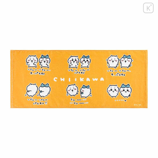 Japan Chiikawa Face Towel - Chiikawa & Hachiware : Fun Orange - 3