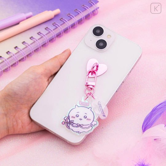 Japan Chiikawa Phone Holder Keychain with Key Ring Charm - Kurimanju : Angel ♡ Demon - 3