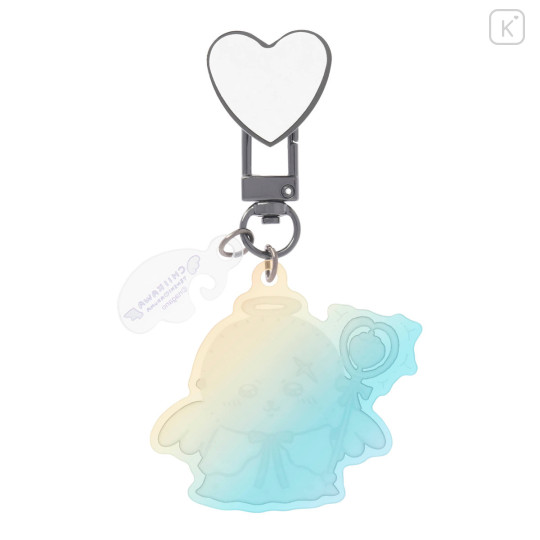 Japan Chiikawa Phone Holder Keychain with Key Ring Charm - Rakko : Angel ♡ Demon Great Angel - 5