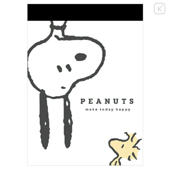 Japan Peanuts Mini Notepad - Snoopy & Woodstock : Upside Down - 1