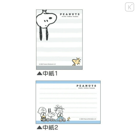 Japan Peanuts Mini Notepad - Snoopy & Woodstock : Upside Down - 2