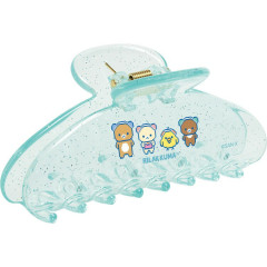 Japan San-X Hair Claw Clip - Rilakkuma Gaming Pixel Art Clear Glitter Characters