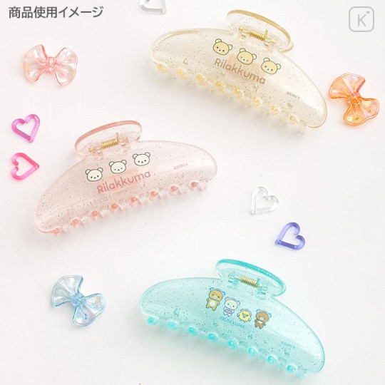 Japan San-X Hair Claw Clip - Korilakkuma : Rilakkuma Gaming Pixel Art Clear Glitter - 4