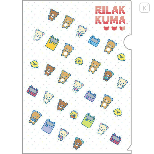 Japan San-X A4 Clear File Folder - Rilakkuma Gaming - 1