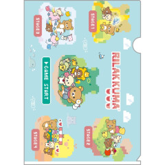 Japan San-X A4 Clear File Folder - Rilakkuma Gaming : Game Start
