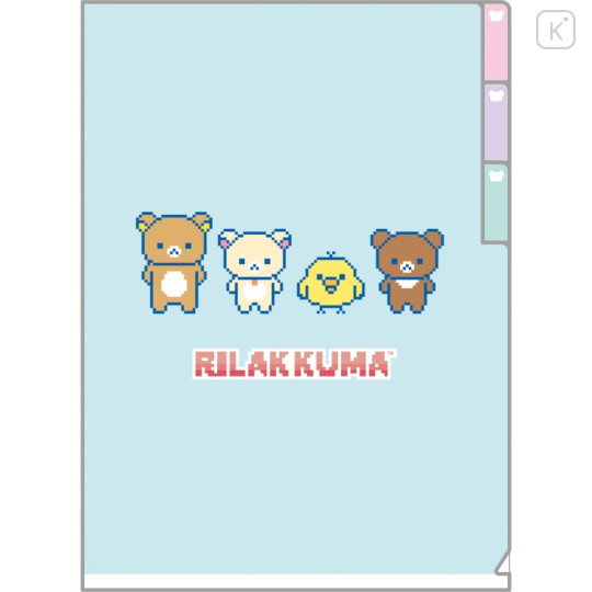 Japan San-X 3 Pockets A5 Index File - Rilakkuma Gaming Blue - 1
