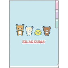 Japan San-X 3 Pockets A5 Index File - Rilakkuma Gaming Blue