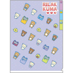 Japan San-X 3 Pockets A5 Index File - Rilakkuma Gaming Purple
