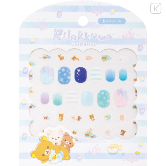 Japan San-X Nail Sticker - Rilakkuma : Sea Ocean - 1