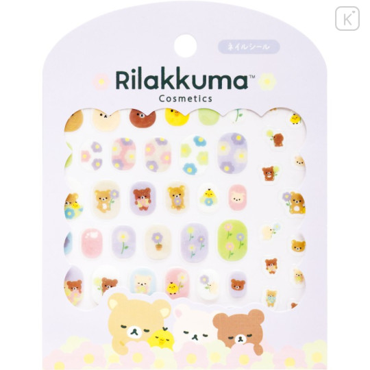Japan San-X Nail Sticker - Rilakkuma : Basic Rilakkuma Flower - 1