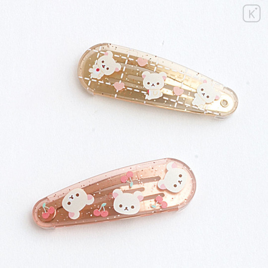 Japan San-X Hairpin Set - Korilakkuma : Cherry Heart - 2