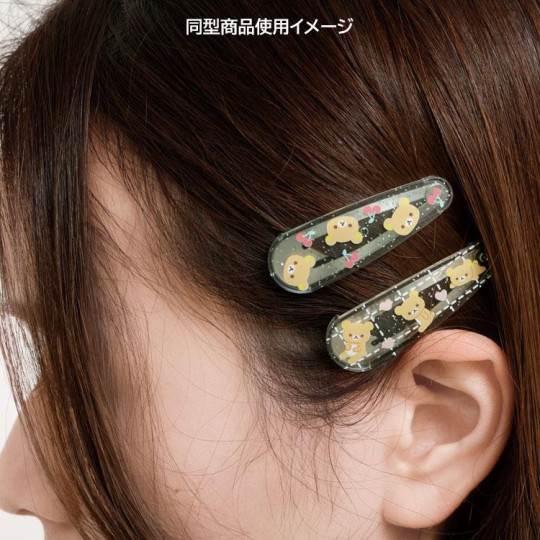 Japan San-X Hairpin Set - Korilakkuma : Cherry Heart - 5