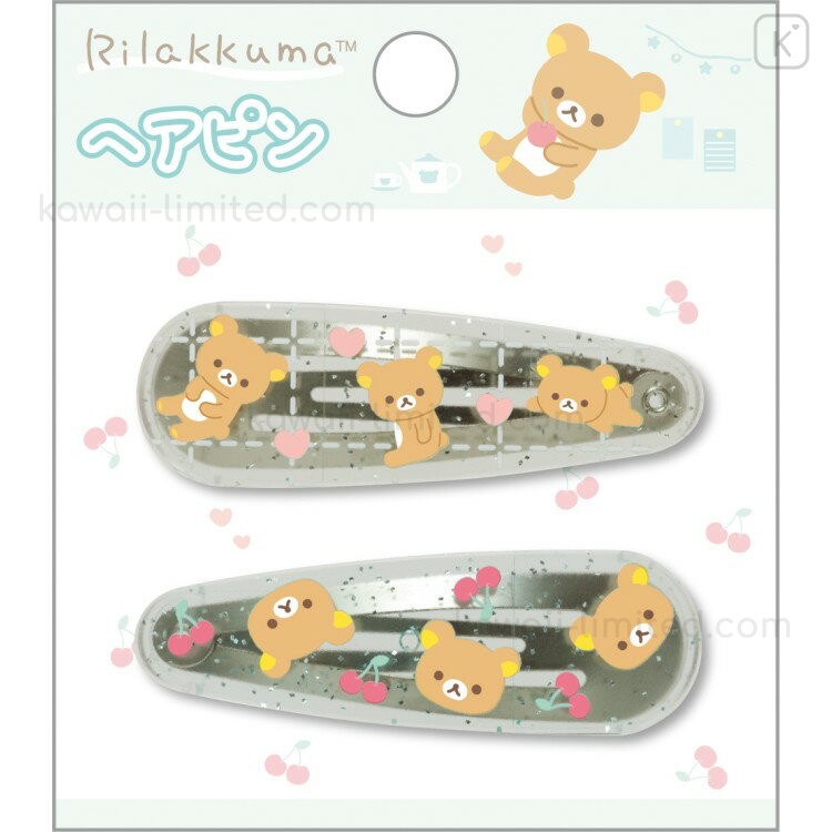 #24-8-227りっぷ♡様 Japan San-X Hairpin Set - Rilakkuma : Cherry Heart | Kawaii