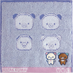 Japan San-X Mini Towel Jacquard Handkerchief - Chairoikoguma & Korilakkuma : Rilakkuma Gaming Pixel Art