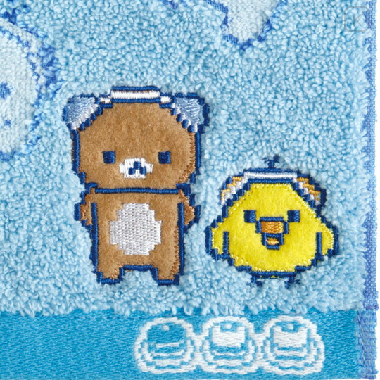 Japan San-X Mini Towel Jacquard Handkerchief - Kiiroitori & Rilakkuma : Rilakkuma Gaming Pixel Art - 2