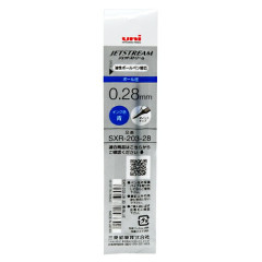 Japan Uni Jetstream Edge SXR-203-28 Ballpoint Pen Refill - 0.28mm Blue