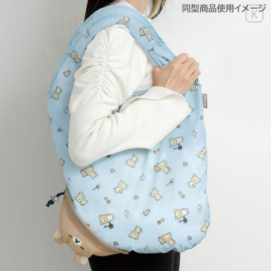 Japan San-X Eco Shopping Bag With Pocket - Korilakkuma : Pink - 4