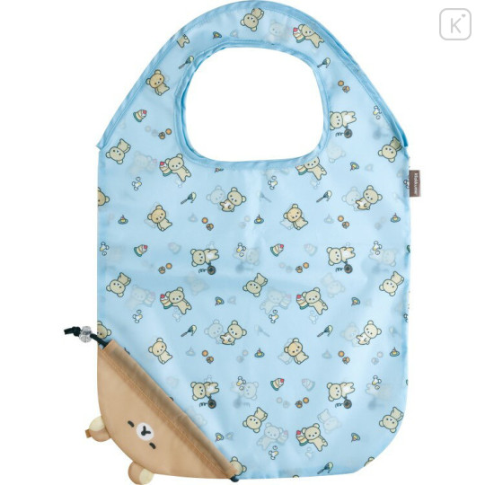 Japan San-X Eco Shopping Bag With Pocket - Rilakkuma : Blue - 1