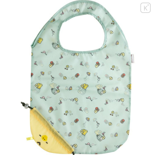 Japan San-X Eco Shopping Bag With Pocket - Kiiroitori : Green - 1