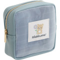 Japan San-X Mesh Mini Pouch - Rilakkuma : Basic Rilakkuma Flower Blue - 1