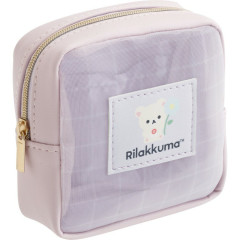 Japan San-X Mesh Mini Pouch - Korilakkuma : Basic Rilakkuma Flower