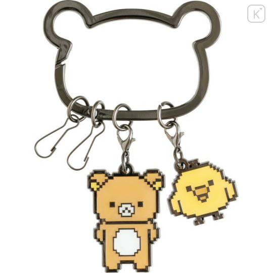 Japan San-X Mascot Carabiner Smart Keychain - Kiiroitori & Rilakkuma : Rilakkuma Gaming Pixel Art - 1