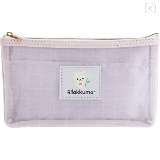 Japan San-X Mesh Pen Pouch - Korilakkuma : Basic Rilakkuma Flower - 1
