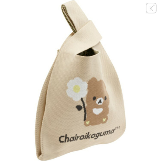 Japan San-X Jacquard Woven Mini Tote Bag - Chairoikoguma : Basic Rilakkuma Flower - 2