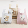 Japan San-X Jacquard Woven Mini Tote Bag - Chairoikoguma : Basic Rilakkuma Flower - 4