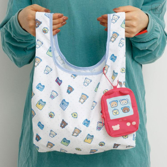 Japan San-X Eco Shopping Bag & Mascot Pouch - Rilakkuma : Rilakkuma Gaming - 4