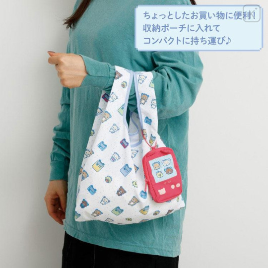 Japan San-X Eco Shopping Bag & Mascot Pouch - Rilakkuma : Rilakkuma Gaming - 5
