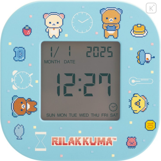 Japan San-X Alarm Clock - Rilakkuma Gaming Blue - 2