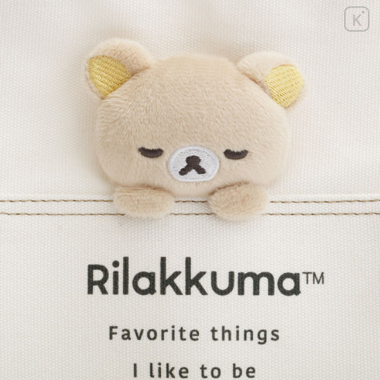 Japan San-X Mini Tote Bag With Plush Mascot - Rilakkuma : Basic Rilakkuma Favorite Things Relax - 3