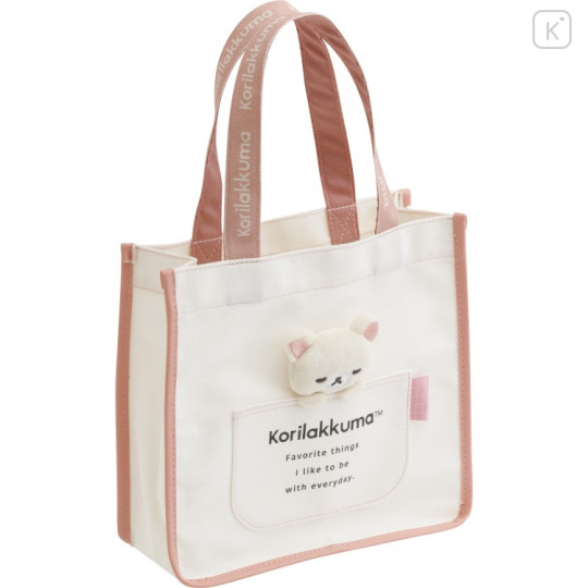 Japan San-X Mini Tote Bag With Plush Mascot - Korilakkuma : Basic Rilakkuma Favorite Things Relax - 1