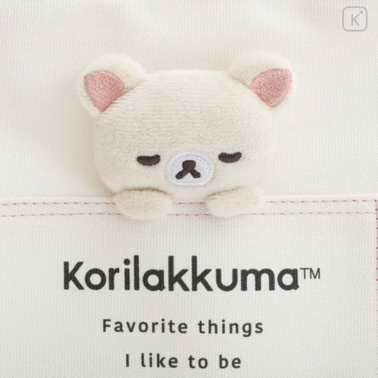 Japan San-X Mini Tote Bag With Plush Mascot - Korilakkuma : Basic Rilakkuma Favorite Things Relax - 3
