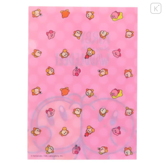 Japan Kirby A4 Clear File Folder - Kirby Play With Waddle Dee Pink - 2