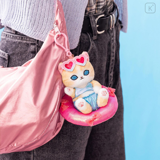 Japan Mofusand Mascot Holder - Brown and White Gal Vacation Cat - 2