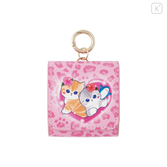 Japan Mofusand Earphone Multi Accessory Pouch - Gyaru Girl Nyan Leopard Pink Cat - 1