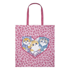 Japan Mofusand Eco Shopping Bag With Pocket - Cat : Gyaru Girl Nyan Leopard Pink
